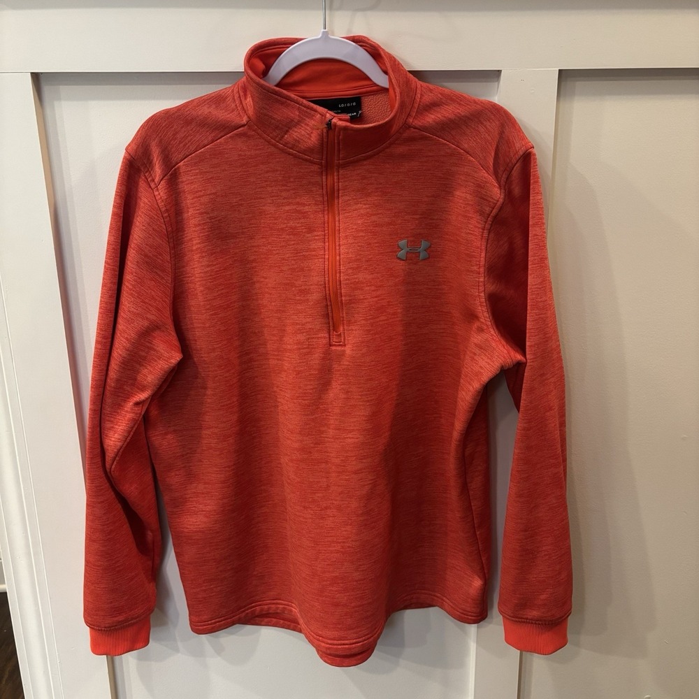 Under ArmourLoose Fit Cold Gear 1/4 Zip Mock Neck‎ Pullover Men's Sz Large